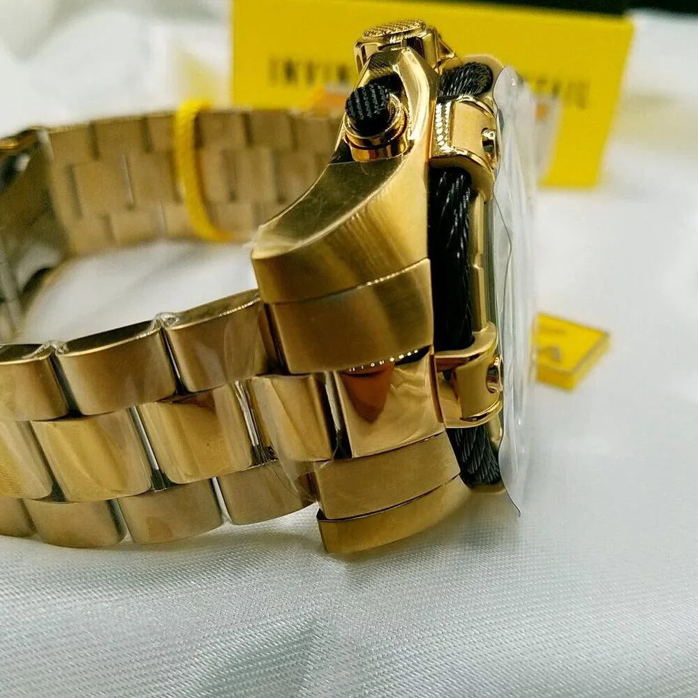 Invicta Bolt 25515 Men’s 52 mm Gold Stainless Steel Watch – New Open Box Quartz